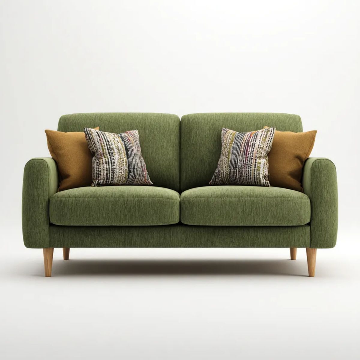 Zielona sofa dwuosobowa z tapicerką poliestrową 160 x 88 x 85 cm