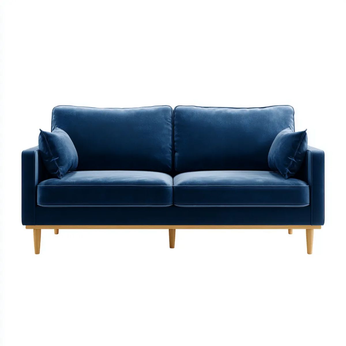 Dwuosobowa sofa aksamitna granatowa 160 x 85 x 85 cm