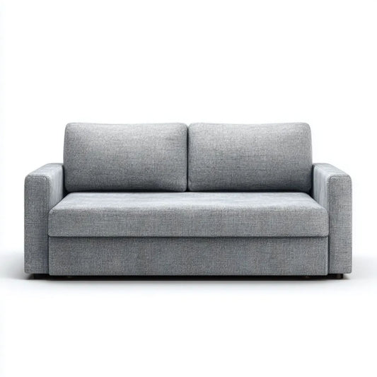 Sofa dwuosobowa szara z tapicerką poliestrową 160 × 85 × 82 cm