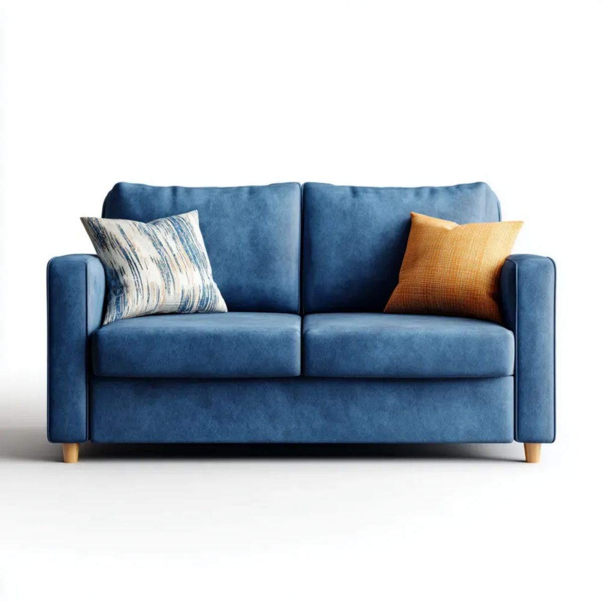 Dwuosobowa sofa granatowa z tapicerką poliestrową, 160 × 85 × 85 cm