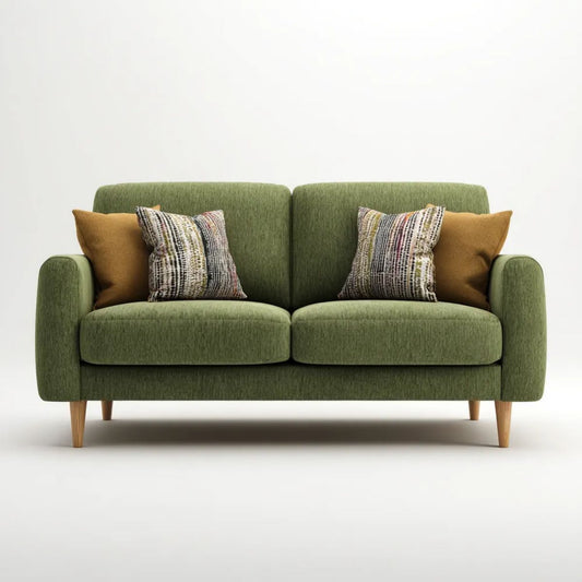 Zielona sofa dwuosobowa z tapicerką poliestrową 160 x 88 x 85 cm
