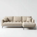 Beżowa sofa narożna z prawym szezlongiem z tkaniny, 260 × 160 × 85 cm