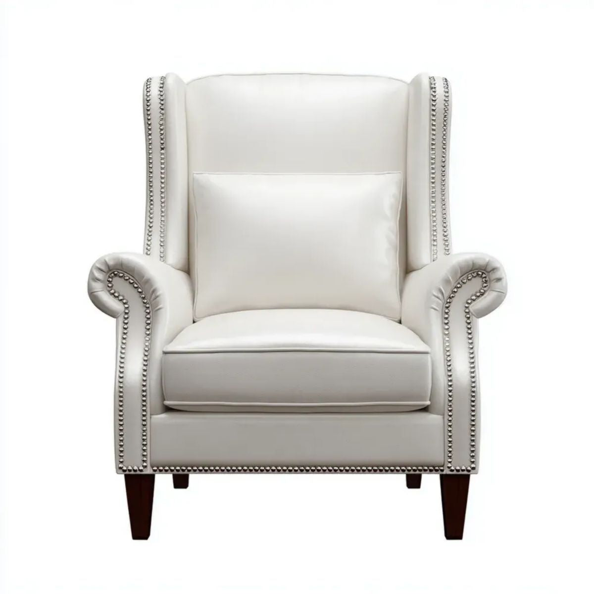 Biały fotel uszak z ekoskóry PU 86 x 92 x 112 cm